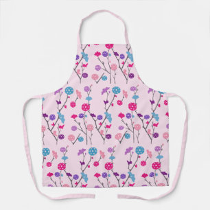 Tablier Pickleball floral couleur fleurs de cerisier rose