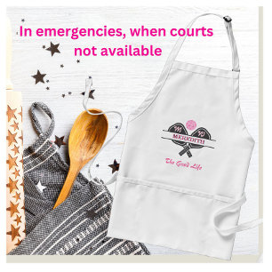 Tablier Pickleball Gal Paddles Nom personnalisé Monogramme