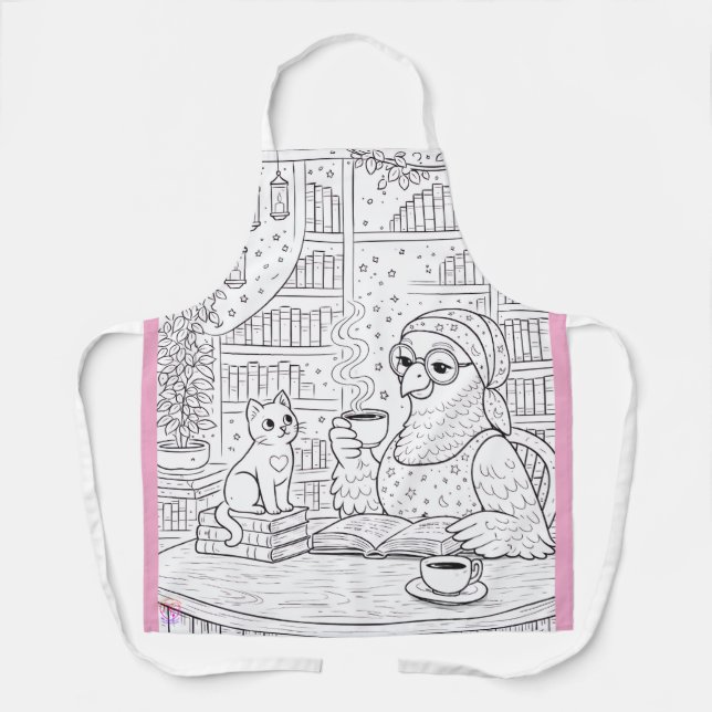 Tablier Pidgy and Nova Tea - Colouring Apron (Recto)