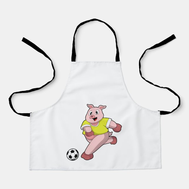 Tablier Pig comme joueur de football avec Soccer (Recto)