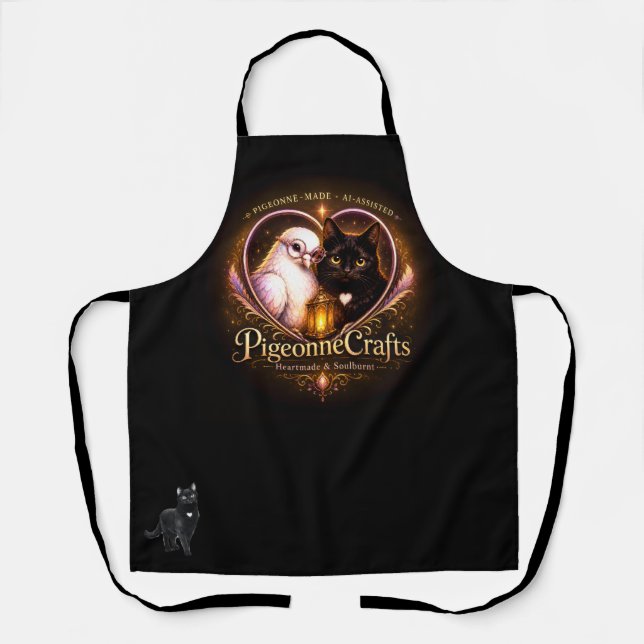 Tablier PigeonneCrafts Faite avec amour avec Nova  (Recto)