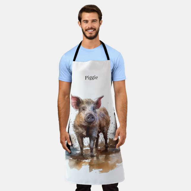 Tablier Piglet en jeu, personnalisation (Porté)