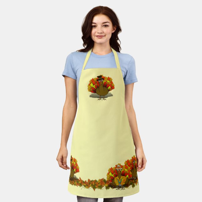 Tablier Pilgrim Turkey Thanksgiving Apron (Porté)