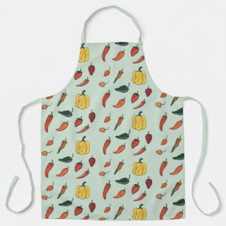 Tablier Piment Chaud Peppers Green Apron