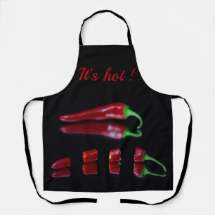 Tablier Piments rouges avec accessoire de cuisine texte