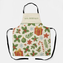 Pin vert rouge et baies Boho de vacances Aquarelle