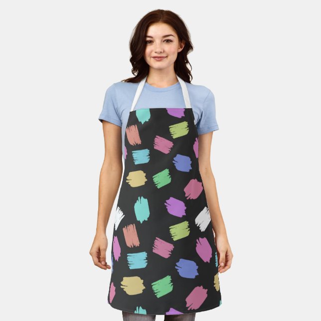 Tablier Pinceau de peinture contours, pinceaux colorés (Porté)