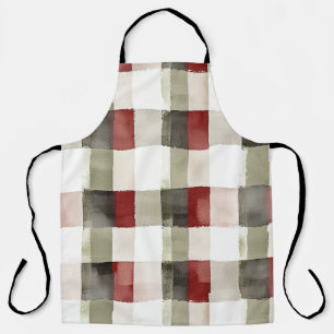 Tablier Pine Vert ivoire Rouge rayures