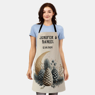 Tablier Pinecones et Crescent Lune Amour hivernal