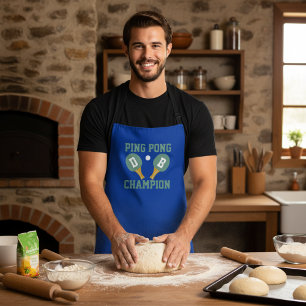 Tablier Ping Pong Champion Table Tennis Lecteur Blue Apron