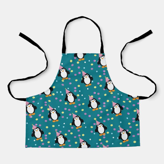 Tablier Pingouin du Parti mou avec motif confetti (Recto)