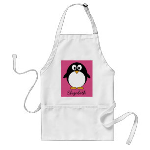 Tablier pingouin mignon de bande dessinée avec l'arrière