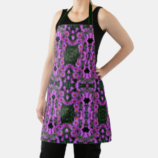 Tablier Pink Autumn Aster Flowers Abstrait Art Motif