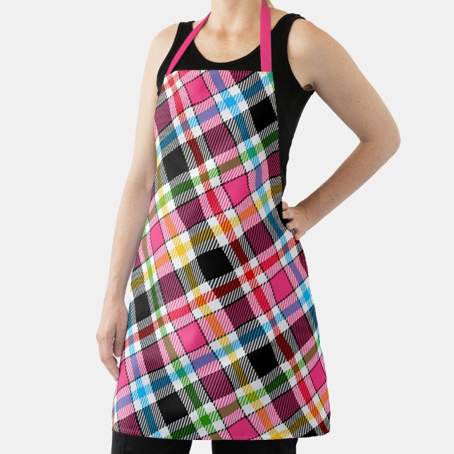 Tablier Pink Black Multicolour Flannel Plaid Tartan (Créateur téléchargé)