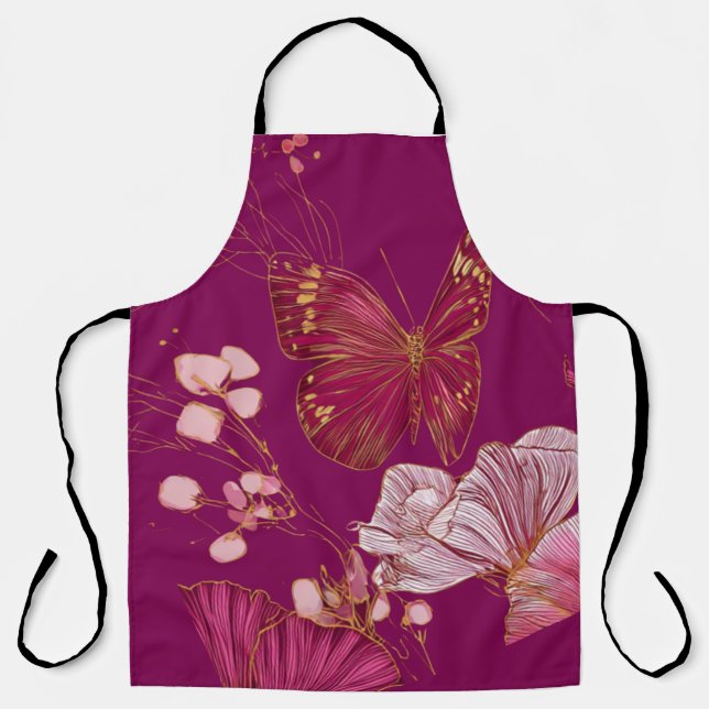 Tablier Pink Butterfly Apron (Recto)