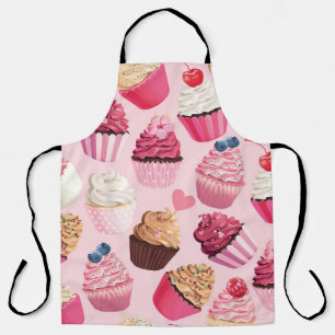 Tablier Pink Cupcakes Pastel : Motif Vintage.