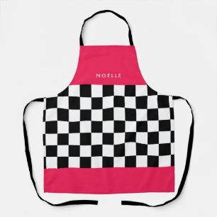 Tablier Pink et damier vif