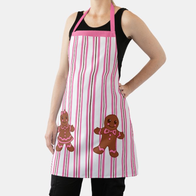 Tablier Pink Gingerbread Cookies Baking Apron (Insitu)