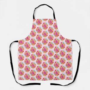 Tablier Pink Island Tortues de mer tropicales Floral