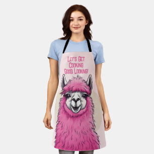 Tablier Pink Joyeux Lama souriant
