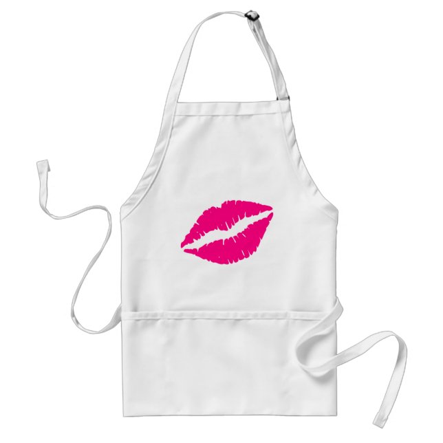 Tablier Pink lipstick baiser pop art (Devant)