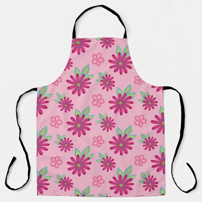 Tablier Pink marguerite florale sans couture patternart, b (Recto)
