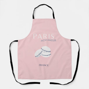 Tablier Pink Paris Travel Art Pastel Preppy Macarons