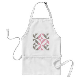 Tablier Pink Raspberry and Silver Geometric ZigZag