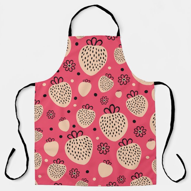 Tablier pink strawberry seamless pattern (Recto)