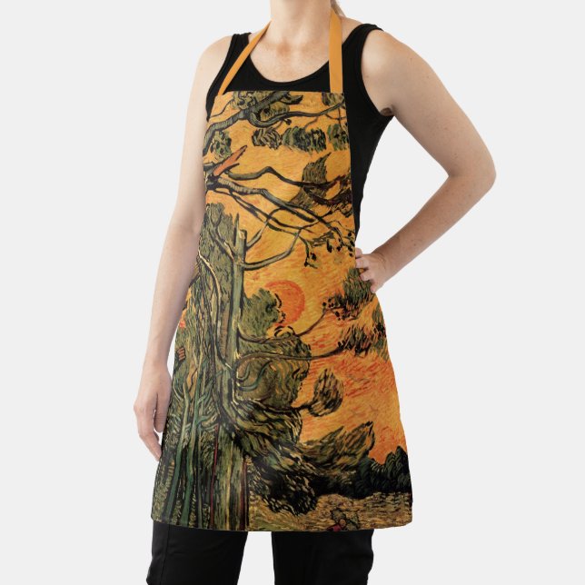 Tablier Pins rouges ciel soleil couchant par Vincent van G (Insitu)