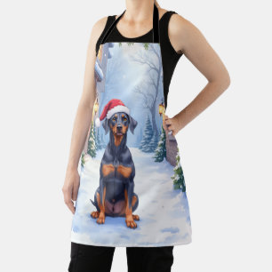 Tablier Pinscher allemand Courtyard enneigé Chapeau de Pèr