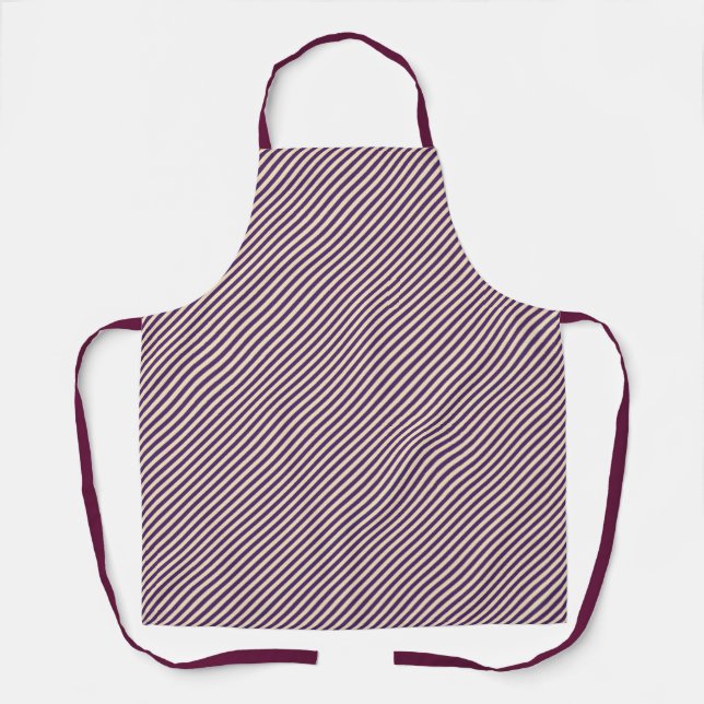 Tablier Pinstripe violet Lanières pourpres Chef (Recto)