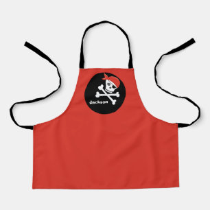 Tablier Pirate Cool crâne personnalisé rouge noir enfants