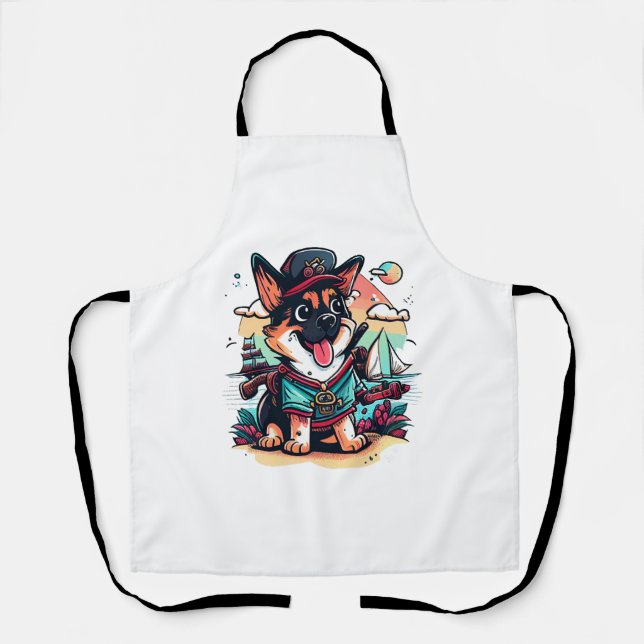 Tablier Pirate de chien berger allemand (Recto)