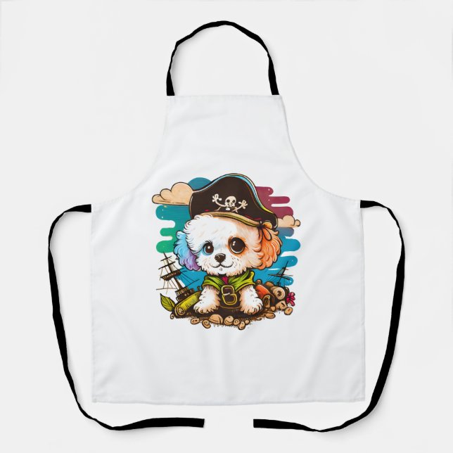 Tablier Pirate de chien de Bichon (Recto)