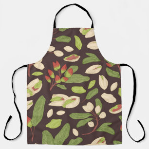 Tablier pistache sans joint motif avec noix, coquilles, so