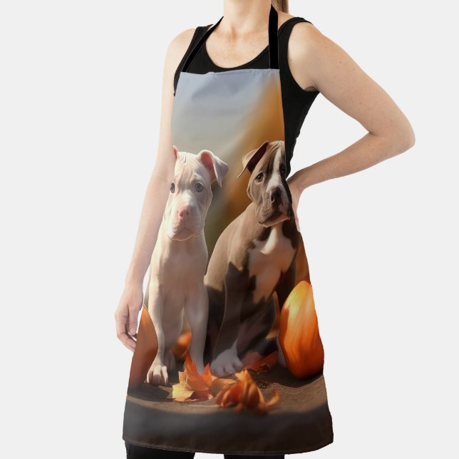 Tablier Pitbull Chiot Automne Citrouille de plaisir (Insitu)