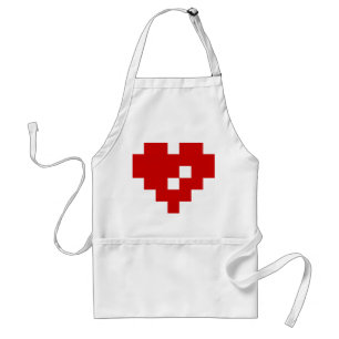 Tablier Pixel Coeur 8 bits Amour