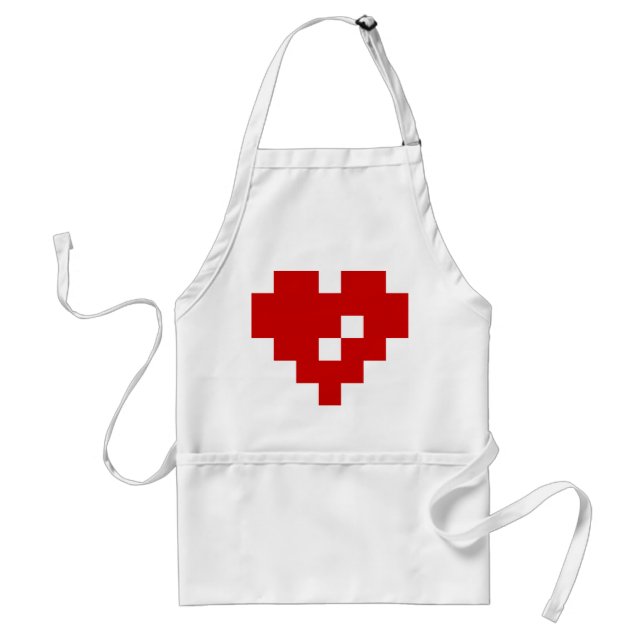 Tablier Pixel Coeur 8 bits Amour (Devant)