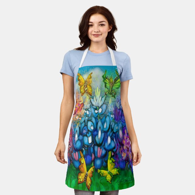 Tablier Pixies Bluebonnets Rainbow Party Apron (Porté)