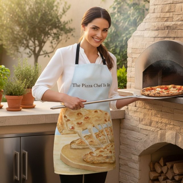 Tablier Pizza au Fromage Classique Le Chef est là en aquar (Créateur téléchargé)