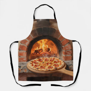 Tablier Pizza au Pepperoni Cuit au Feu de Bois Italien Rus