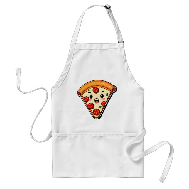 Tablier Pizza Cartoon Heureux Avec Pepperoni (Devant)