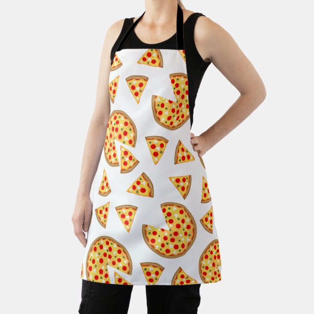 Tablier Pizza et tranches de cool motif sur blanc (Insitu)