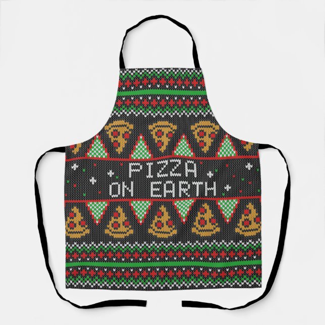 Tablier Pizza Ugly Christmas Sweat (Recto)