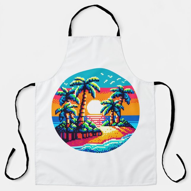 Tablier Plage de coucher de soleil tropicale Relaxant Pixe (Recto)