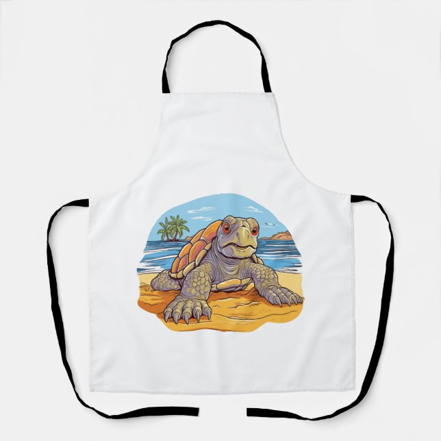 Tablier Plage de dessin animé de tortue (Recto)