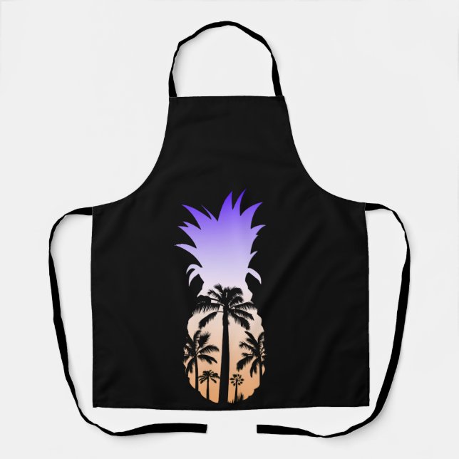 Tablier Plage de palmier à ananas cool (Recto)