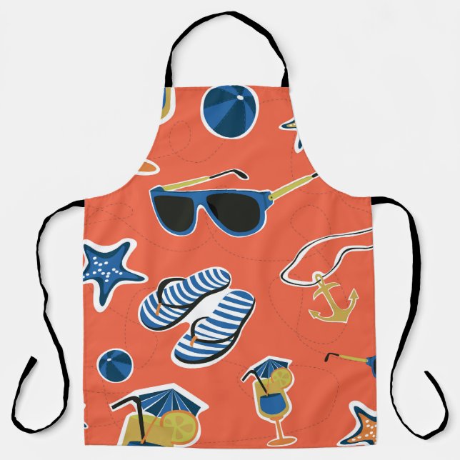 Tablier Plage d'été : Relaxant Motif sans couture. (Recto)