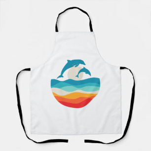 Tablier Plage Dolphin vintage Retro Summer Time